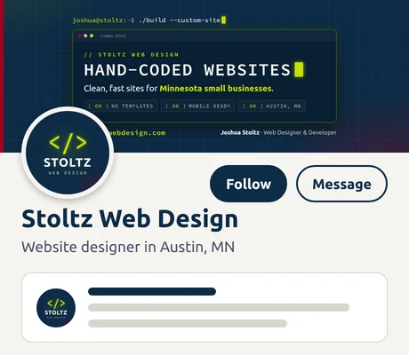 Example of a social media page with a matching cover and profile picture